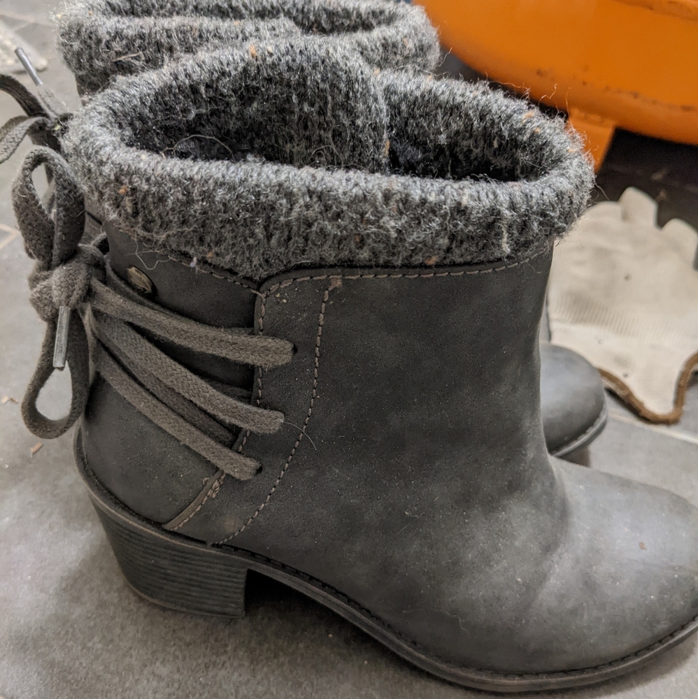 Grey cozy booties
